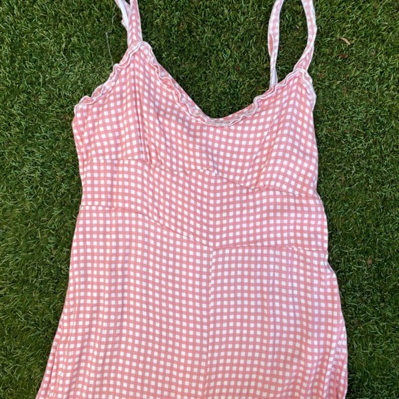 SOLD Cotton On Pink Checkered Jumpsuit Size L - Picture 4 of 7